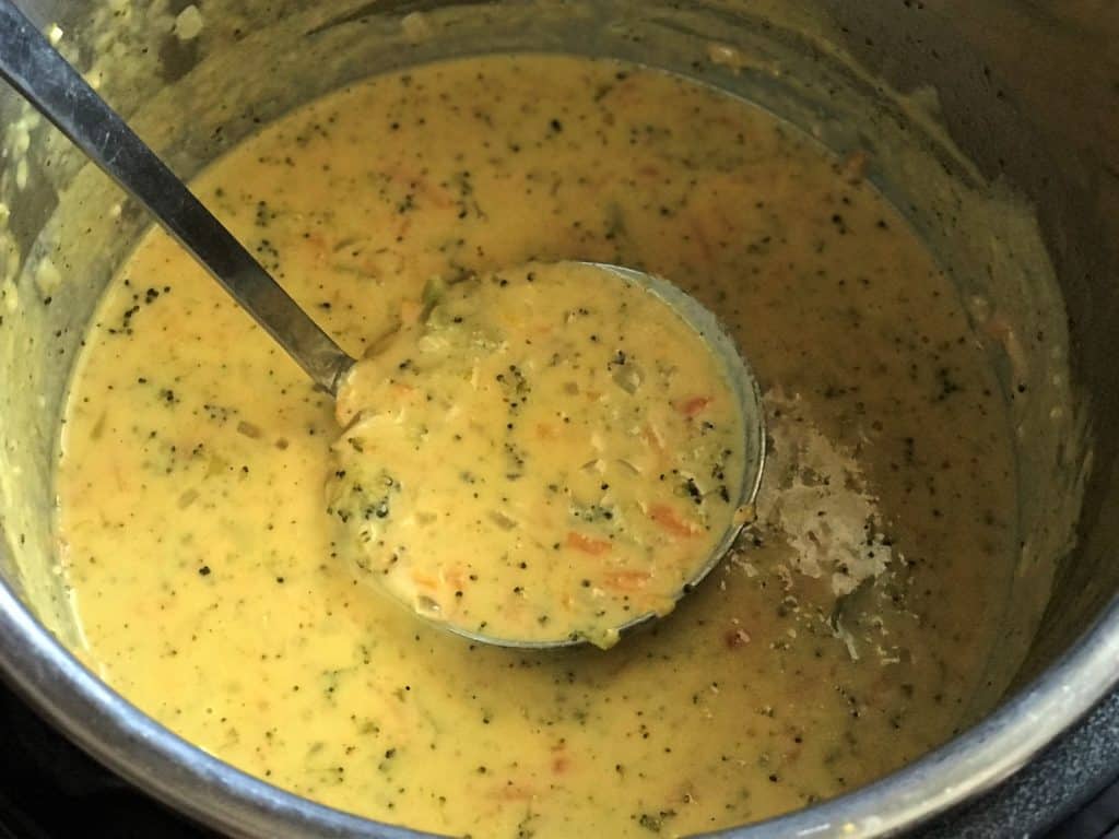 Broccoli Cheddar Soup in Instant Pot