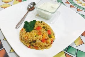 Bulgur Pulao. Broken Wheat Pilaf. Dalia Pualo