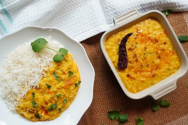 Instant Pot Moong Dal Fry. Split Yellow Lentils in Pressure Cooker