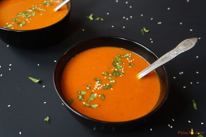Roasted Red Pepper Carrot Soup Instant Pot Pressure Cooker
