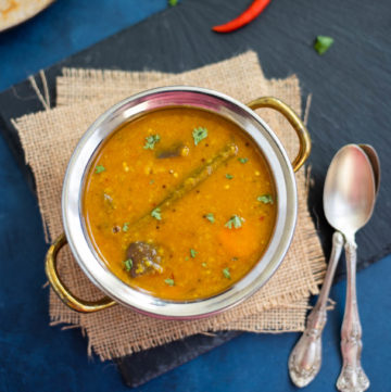Lentil Sambar served in a bowl