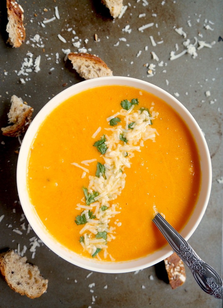 Instant Pot Creamy Tomato Soup is delicious and nutritious with lots of veggies. Made with fresh tomatoes along with carrots, celery, onion and a hint of garlic, topped with some cream and cheese. Oh so creamy...you will love it!