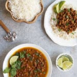 Punjabi Kala Chana or Black Chickpeas Curry made in Instant Pot. A homestyle mild spiced curry, best enjoyed with rice
