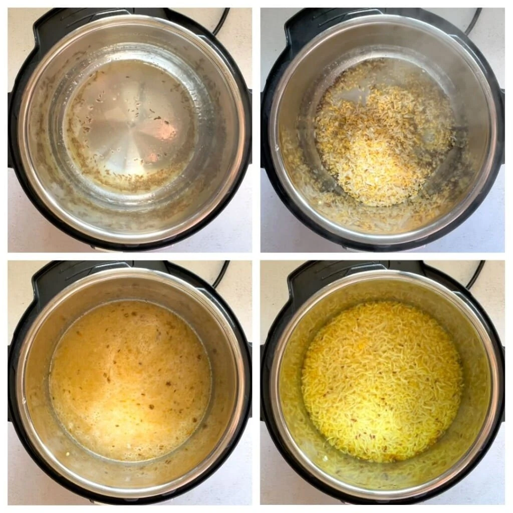 Moong Dal Khichdi in the instant pot step by step