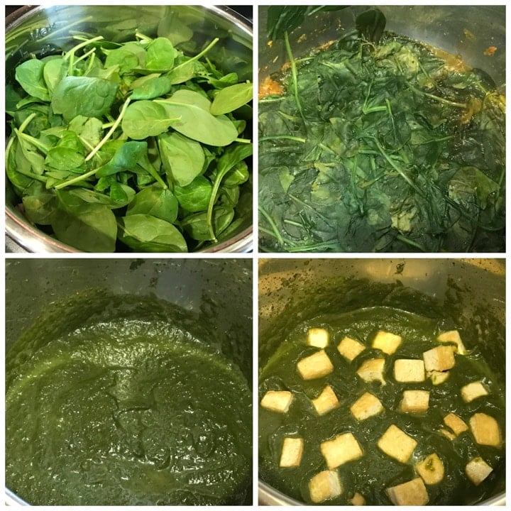 Vegan Palak Tofu Instant Pot Steps 2