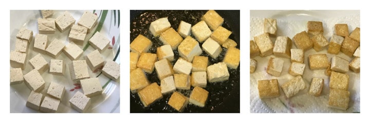 Vegan Palak Tofu Instant Pot - Tofu Prep