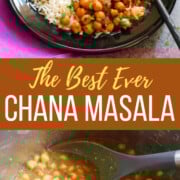 Instant Pot Chana Masala on a plate