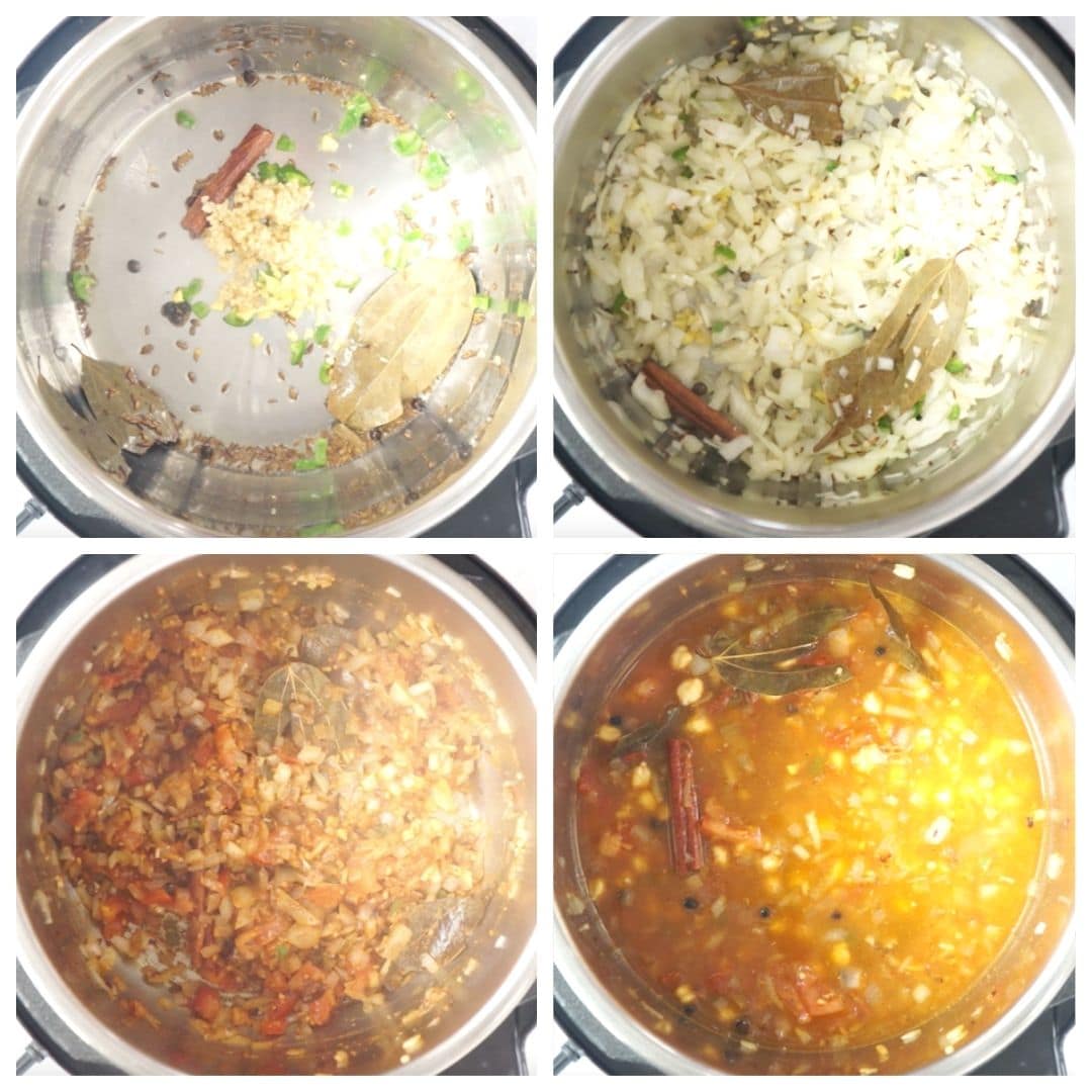 steps to make Chana Masala in instant pot