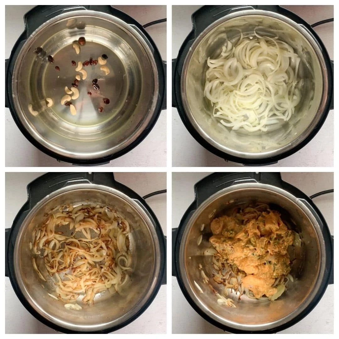 Steps to make biryani in the instant pot