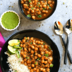 Punjabi Chole Masala / Chana Masala / Chickpeas Curry is a favorite Indian dish. This one-pot recipe for the authentic Chana Masala can be made in the Instant Pot or stovetop Pressure Cooker. A healthy protein-rich vegan and gluten free chickpea recipe.