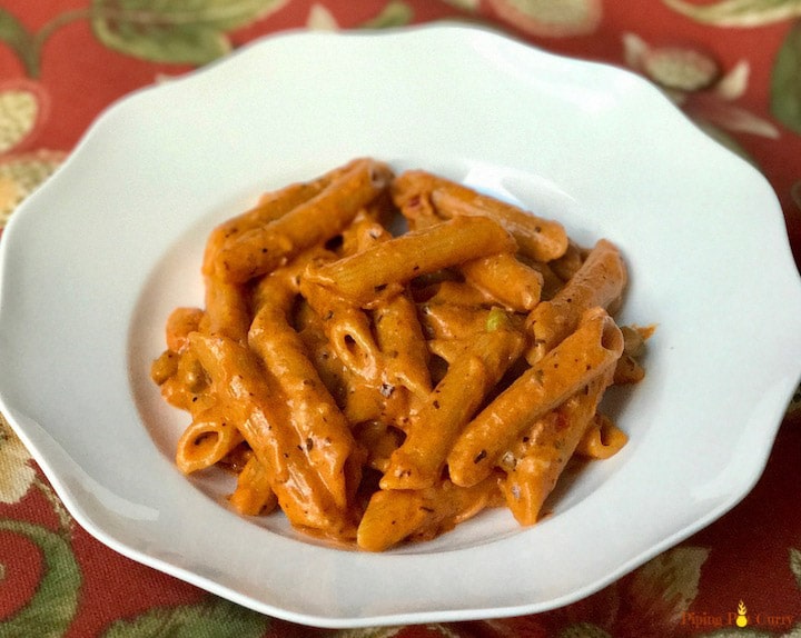 Penne Pasta in Tomato Cream Sauce - Instant Pot - Piping Pot Curry