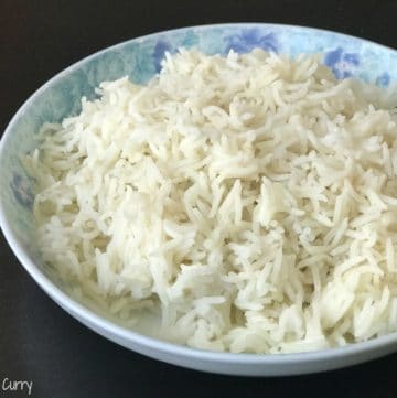 Instant Pot pot-in-pot basmati rice...prepare rice in the serving bowl or along with the entree.
