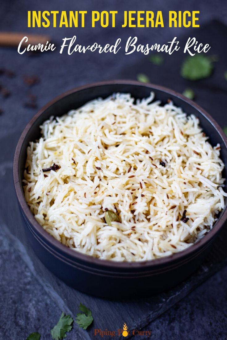 Jeera / Cumin Rice Instant Pot Pressure Cooker Piping Pot Curry