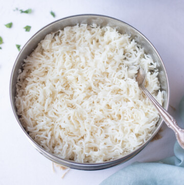 pot-in-pot rice made in the instant pot