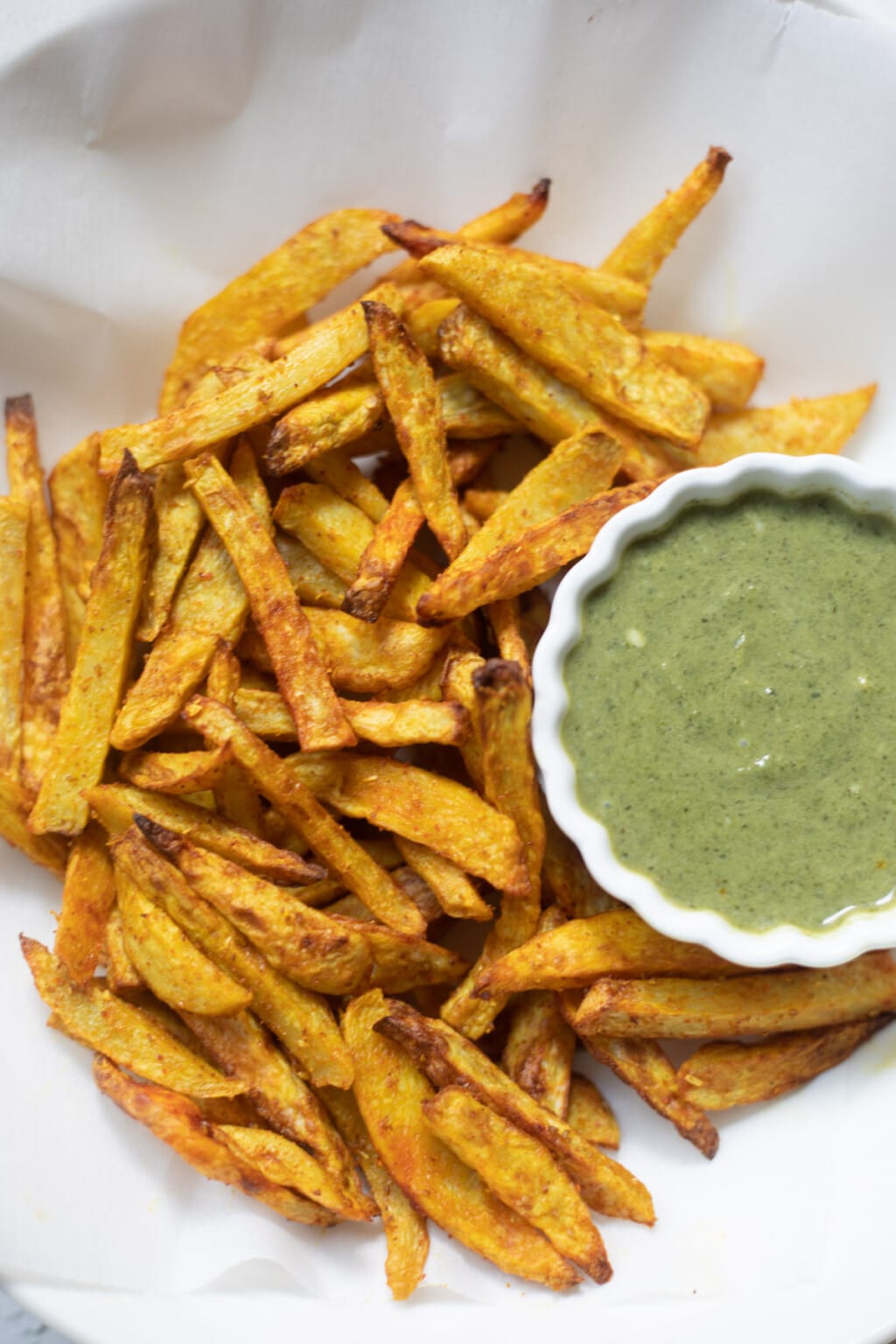 Taro Fries (Air Fryer, Oven, Stovetop) Piping Pot Curry