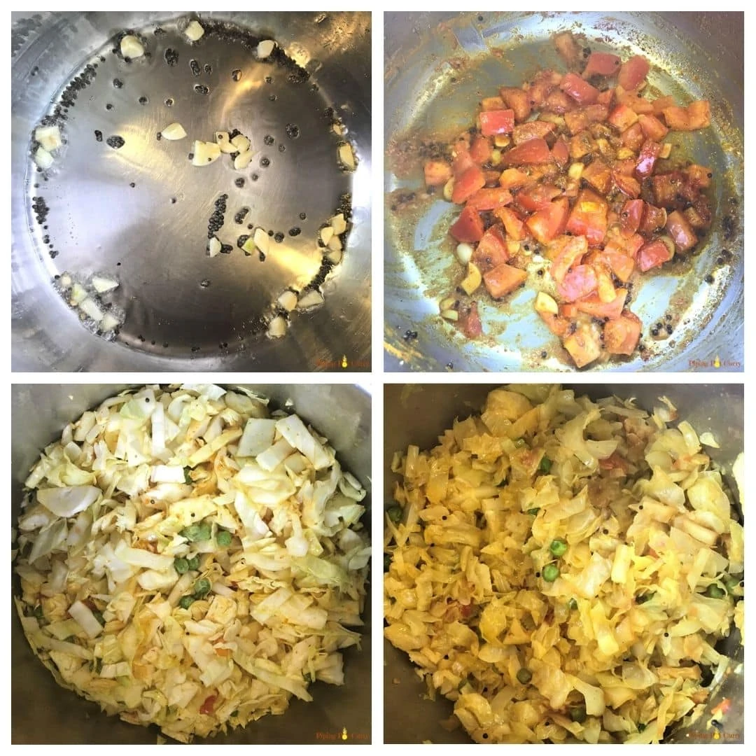 steps to make cabbage peas in the instant pot