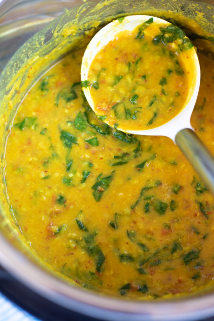 Dal Palak / Spinach Dal Instant Pot & Stovetop Piping Pot Curry