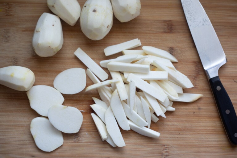 Taro Fries (Air Fryer, Oven, Stovetop) Piping Pot Curry