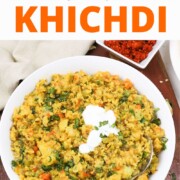 Masala Khichdi on a white plate