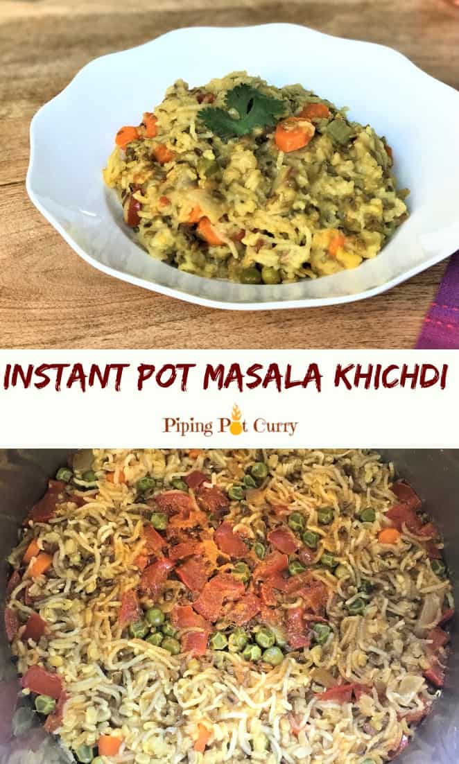 Instant Pot Lentil & Vegetable Khichdi / Masala Khichdi Piping Pot Curry
