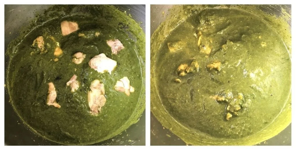 Steps to make chicken saag in instant pot 