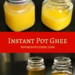 Enjoy this quick and easy to make aromatic ghee in the instant pot, with consistent results. A detailed step-by-step recipe with video for homemade Instant Pot Ghee, made with grass-fed unsalted butter | pipingpotcurry.com
