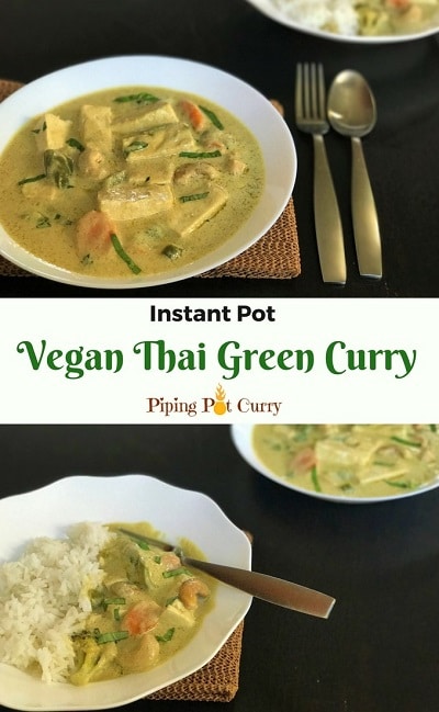 Instant Pot Thai Green Curry with Tofu (Vegan) - Piping Pot Curry