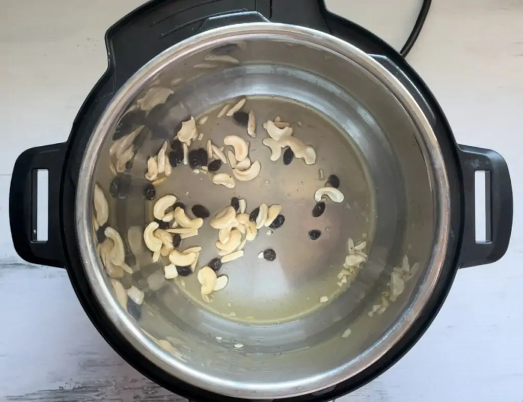 Roasting nuts and raisins in instant pot