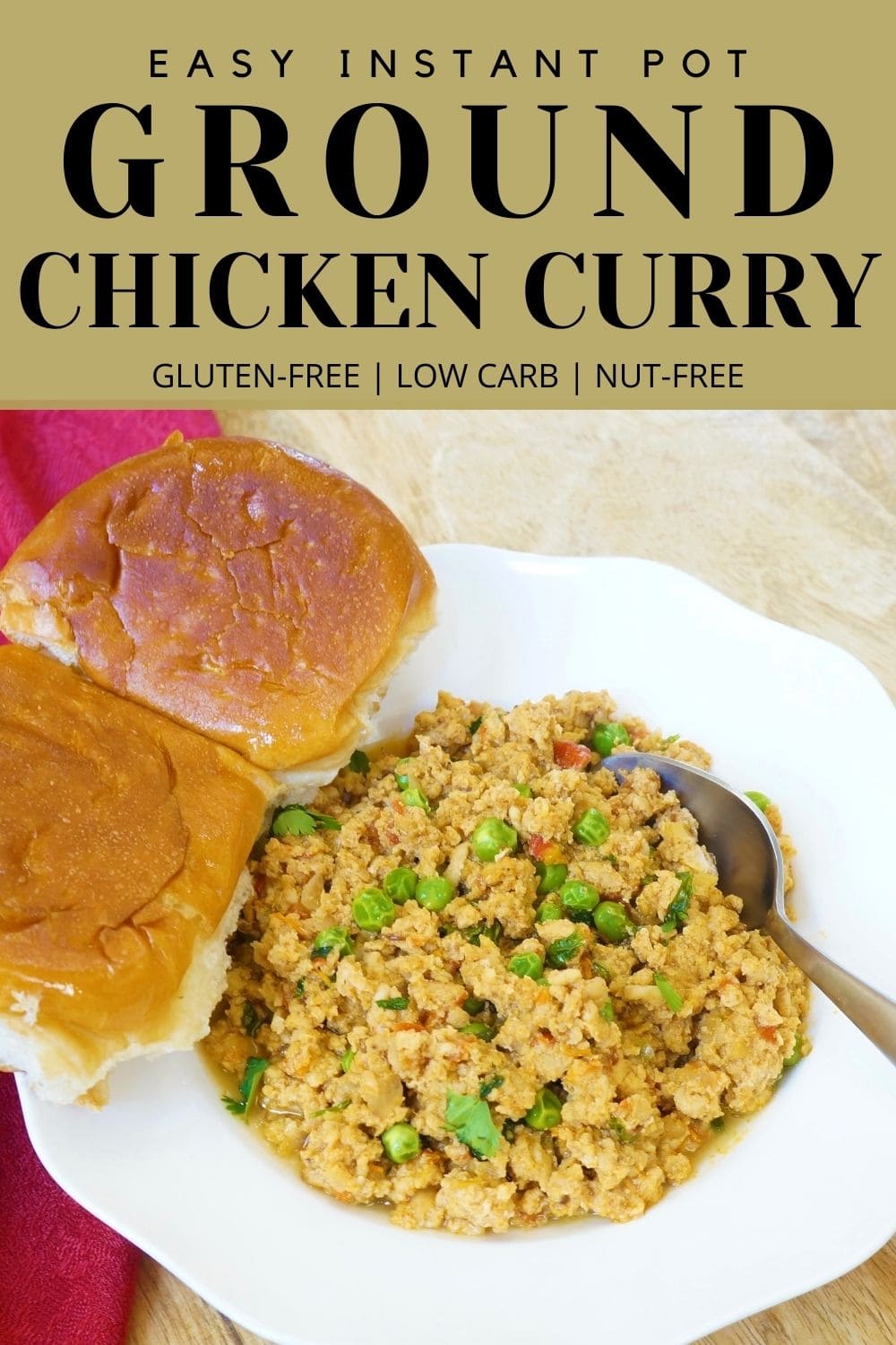 Instant Pot Keema Matar / Ground Chicken Curry Piping Pot Curry