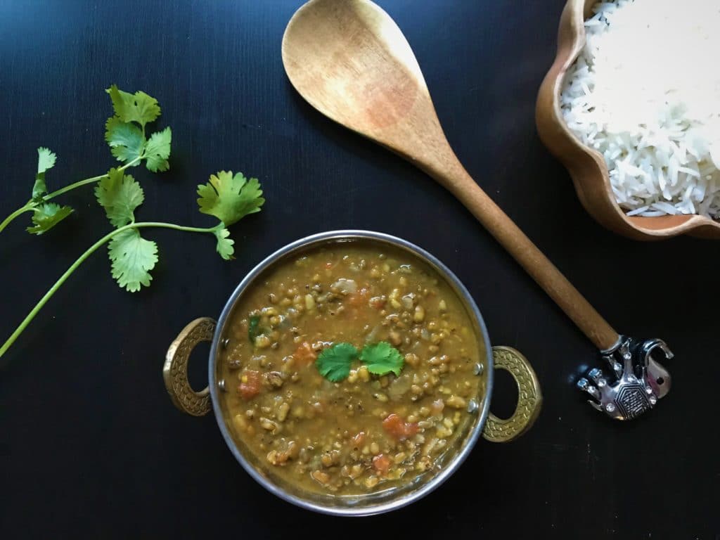 Green Moong Dal Mung Bean Curry Instant Pot Stovetop Piping Pot Curry