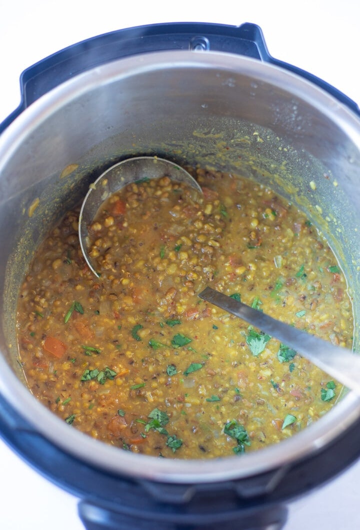 Green Moong Dal / Mung Bean Curry Instant Pot & Stovetop Piping Pot