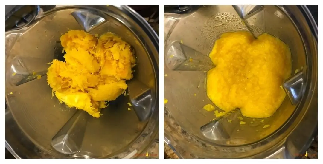 blend pumpkin puree in a Vitamix