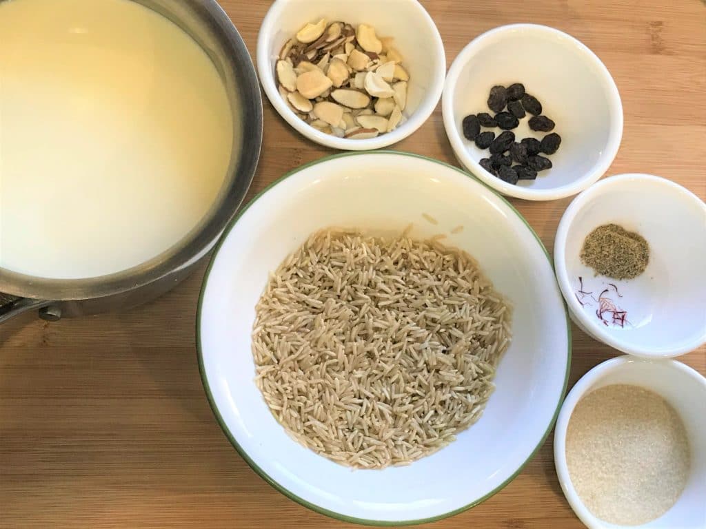 Brown Rice Pudding Kheer Instant Pot Pressure Cooker Ingredients