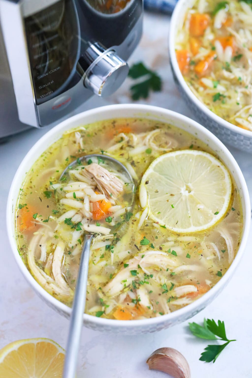 Easy Instant Pot Lemon Chicken Orzo Soup Piping Pot Curry