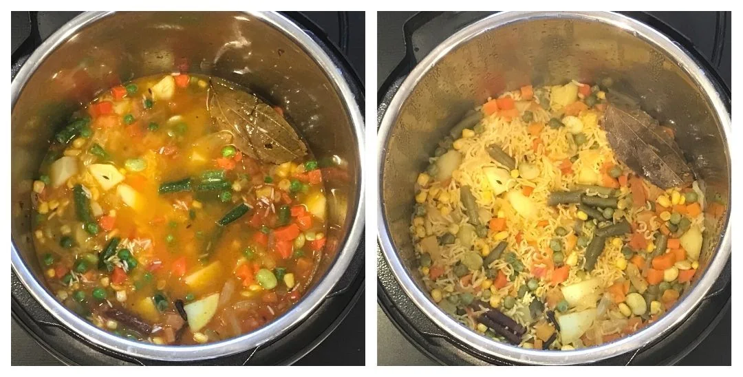 instant pot vegetable pulao steps