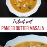 Paneer Curry garnished with cilantro and naan on the side or to dip in the sauce