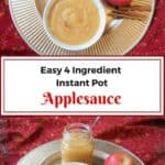 4 ingredients and just 5 minutes of preparation to make this delicious applesauce in the Instant Pot. This is a delicious cinnamon flavored Apple puree, that has a good balance of savory, sweet and tangy | #applesauce #dessert #homemade #instantpot #pressurecooker #recipe #healthy #easy | pipingpotcurry.com