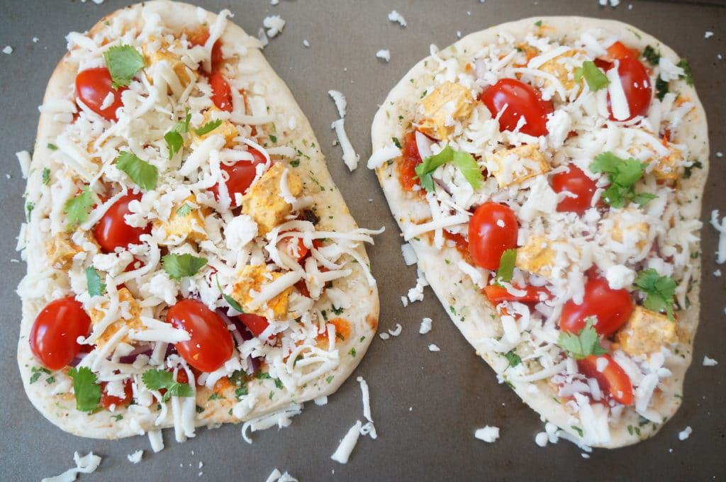 Tandoori Paneer Naan Pizza Air Fryer Oven in the making