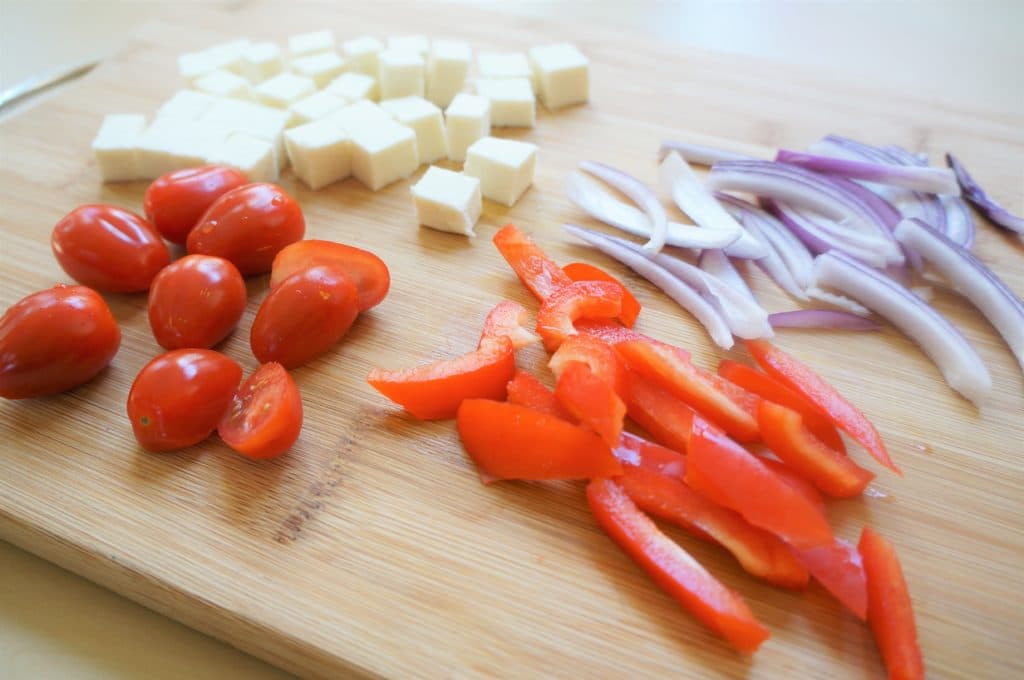 Veggies for Tandoori Paneer Naan Pizza Air Fryer Oven