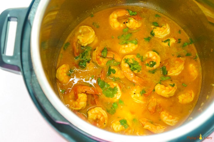 Coconut Shrimp Curry cooked in Instant Pot