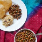 Instant Pot Black Chickpeas or Sookha Kala Chana - This is an easy Indian dish made during the festival of Navratri.  It is vegan, gluten free and high protein. Enjoy it the traditional way with Halwa and puri, or make a salad with chopped veggies