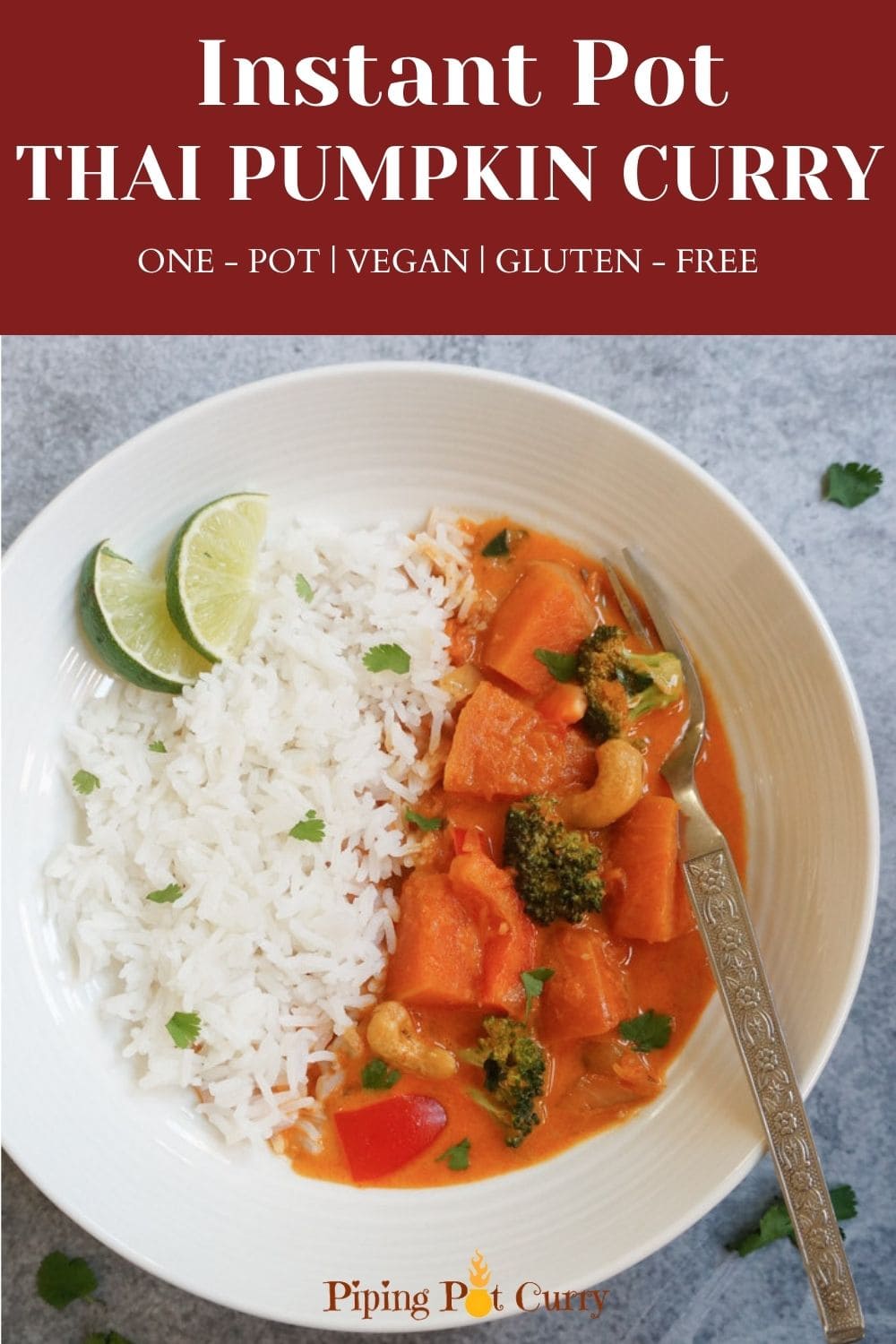 Thai Pumpkin Red Curry Instant Pot / Pressure Cooker Piping Pot Curry