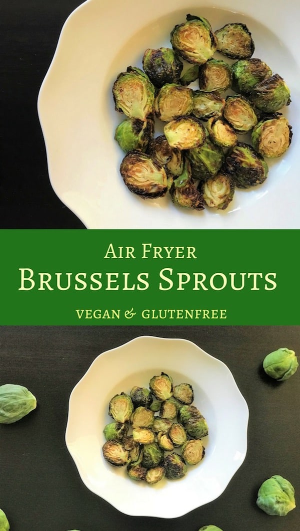 Not usual for a favorite, but these Brussels sprouts made in the air fryer have become a favorite. Crispy on the outside and tender on the inside...yummy! #airfryer #brussels #sprouts #brusselssprouts #baked #crispy #appetizer #snack #vegan #glutenfree #vegetarian #lowcarb | pipingpotcurry.com