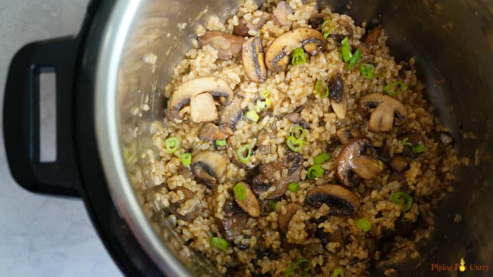 Cooked Brown Rice Mushroom Pilaf Cooked Brown Rice Mushroom Pilaf