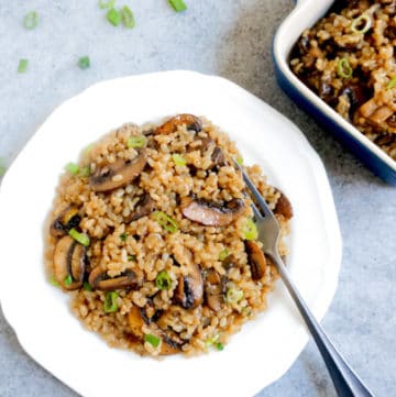 Instant Pot Mushroom Brown Rice Pilaf