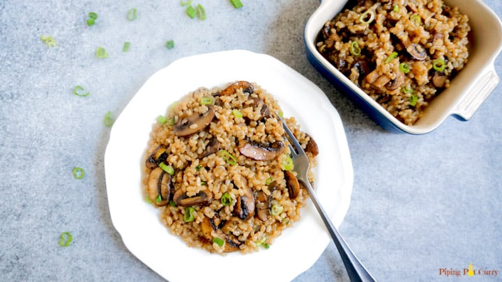 Instant Pot Mushroom Brown Rice Pilaf