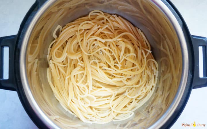Instant Pot Spaghetti in Pesto Sauce Step 2 Instant Pot Spaghetti in Pesto Sauce Step 2