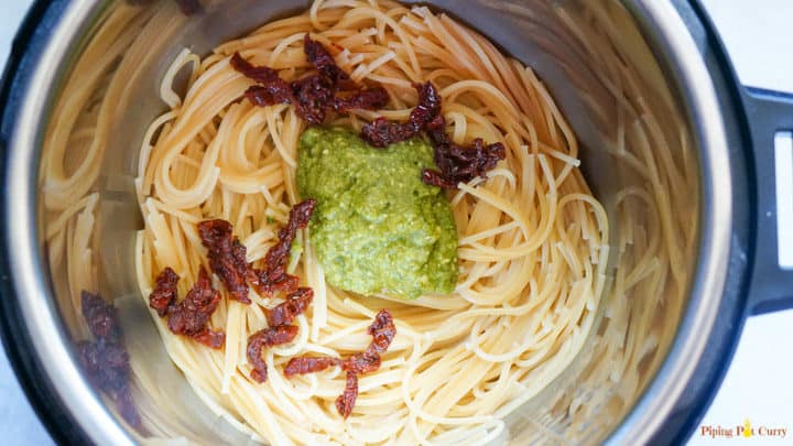 Instant Pot Spaghetti in Pesto Sauce Step 3 Instant Pot Spaghetti in Pesto Sauce Step 3