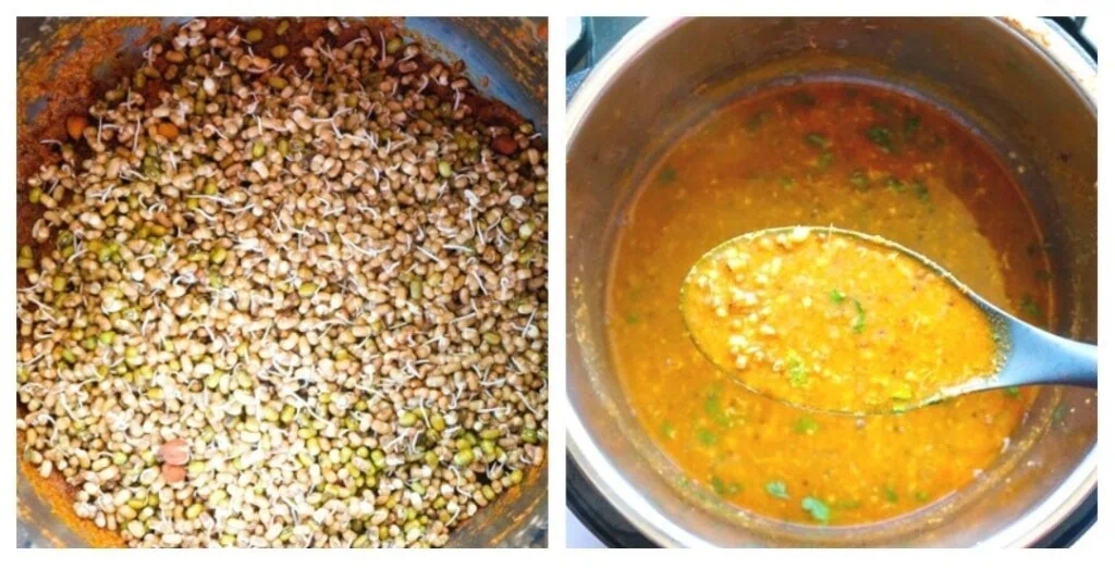 steps to make misal in a pressure cooker