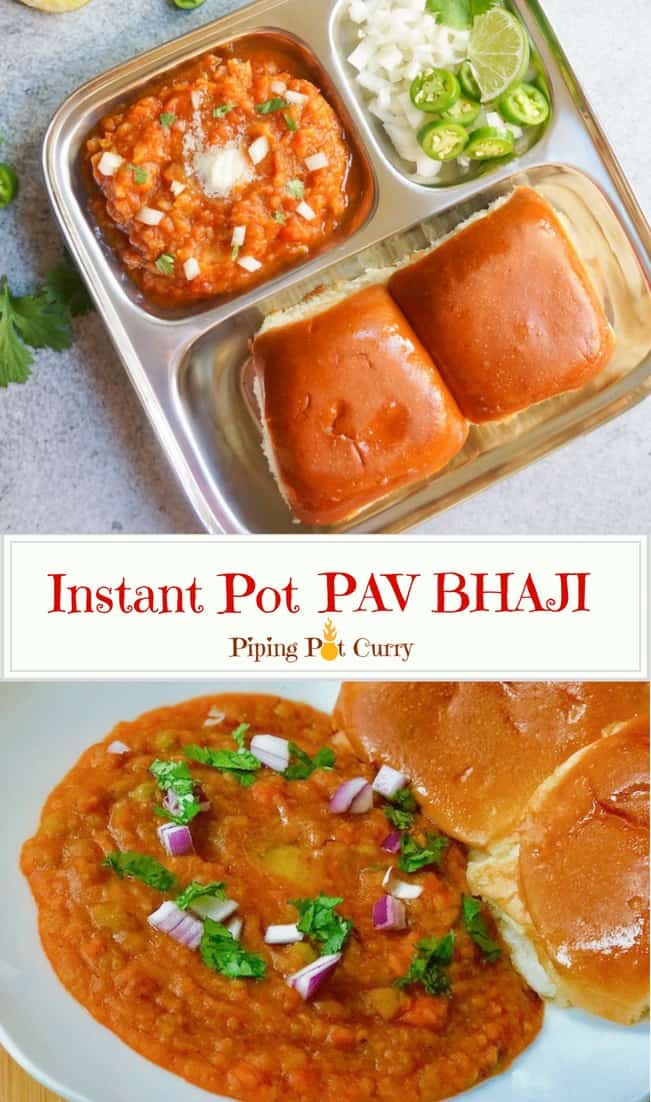 Easy One-pot Mumbai Pav Bhaji (Spiced Mashed Vegetables) - Piping Pot Curry